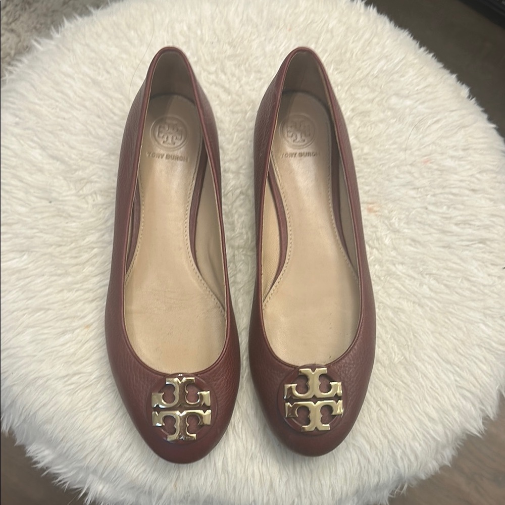 Tory Burch Burgundy Flats